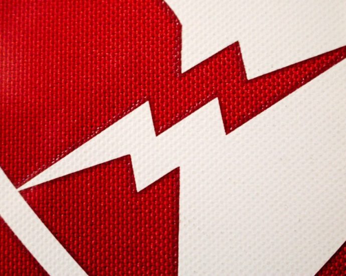 a heart with a lightning bolt on it